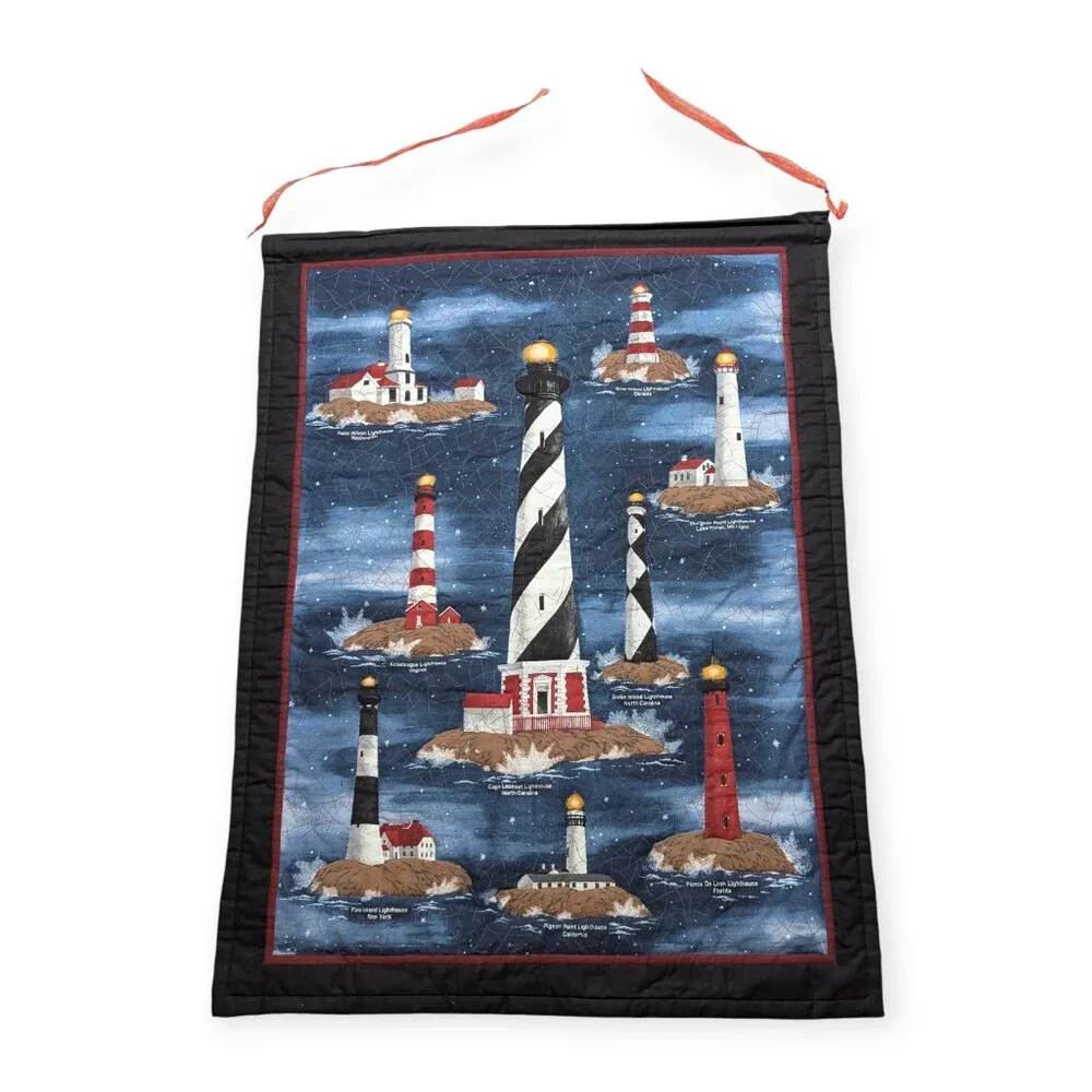 Handmade Lighthouses of the USA Quilted Wall Hanging Tapestry 28.5